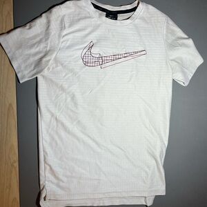 Nike Kids Cream Tee with Red Logo